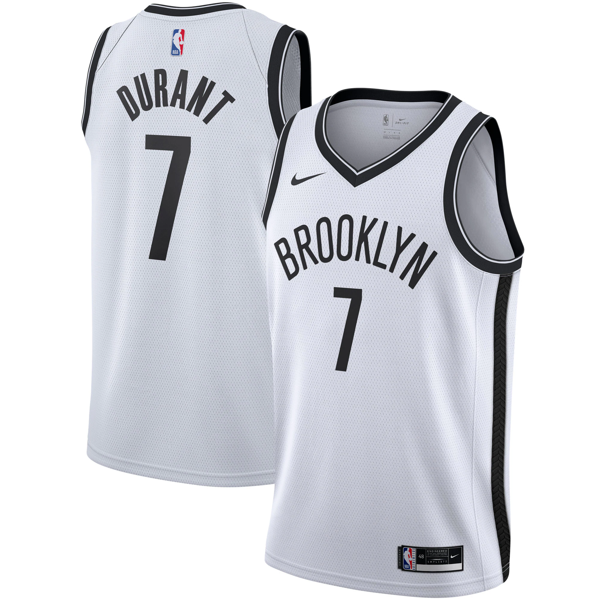 Kevin Durant Brooklyn Nets 2020/21 Swingman Basketball Jersey - White - Association Edition