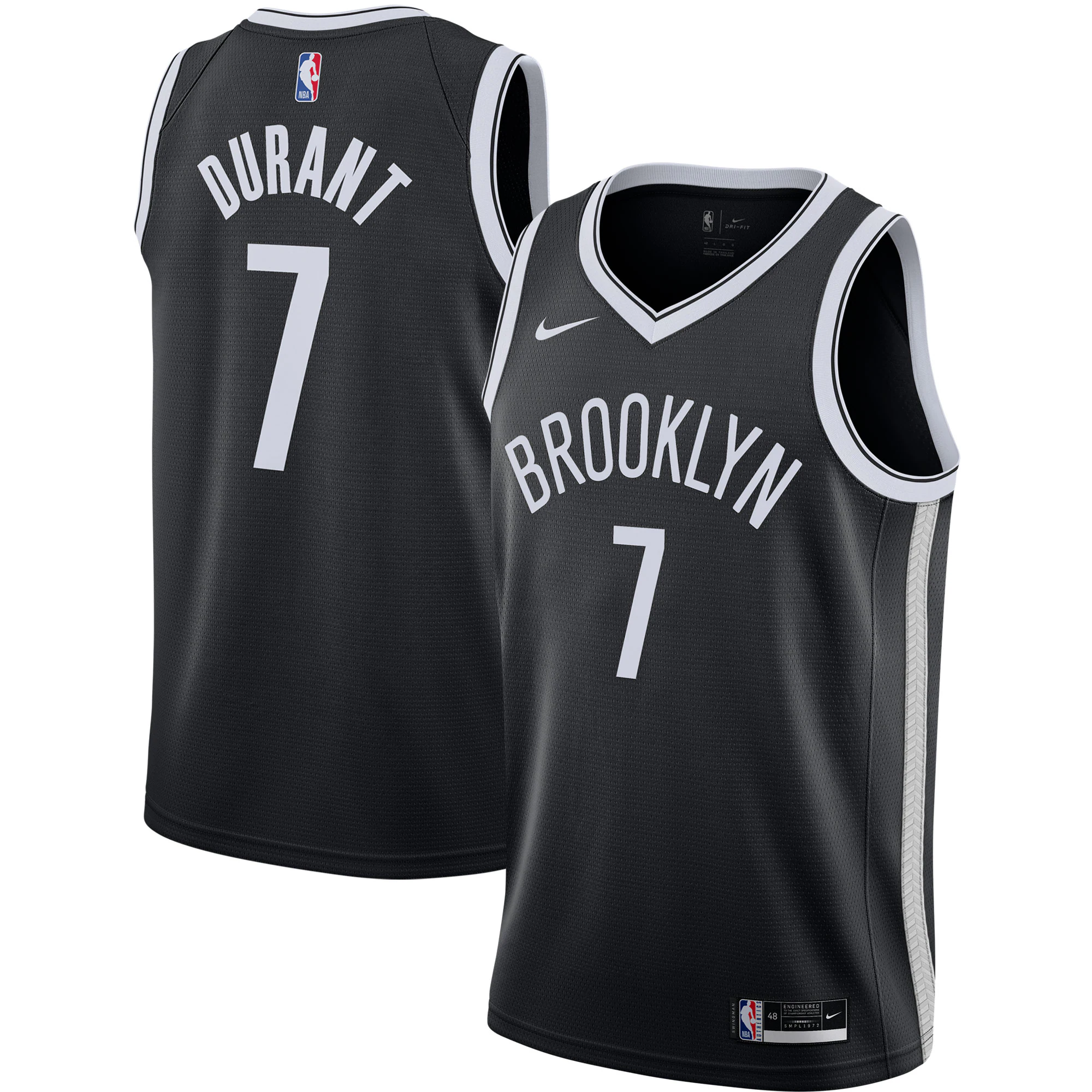 Kevin Durant Brooklyn Nets 2020/21 Swingman Basketball Jersey – Black – Icon Edition