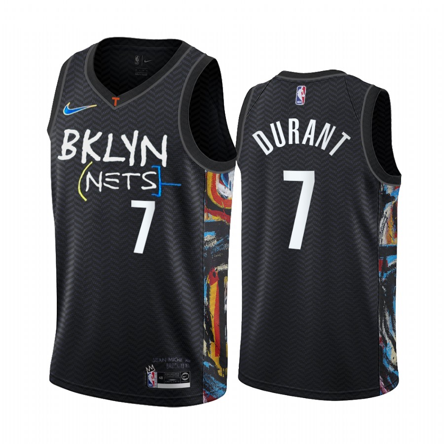 Kevin Durant Brooklyn Nets Black City Edition Honor Basquiat 2020-21 Basketball Jersey
