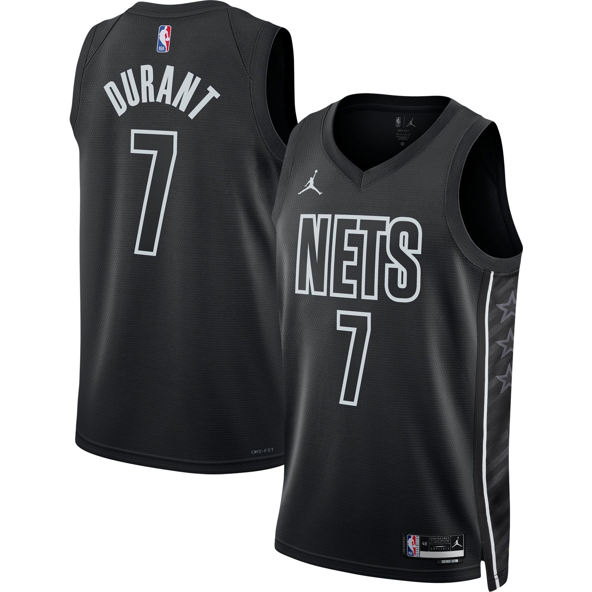 Alternative view of Kevin Durant Brooklyn Nets Jordan Brand Unisex Swingman Jersey – Statement Edition – Black