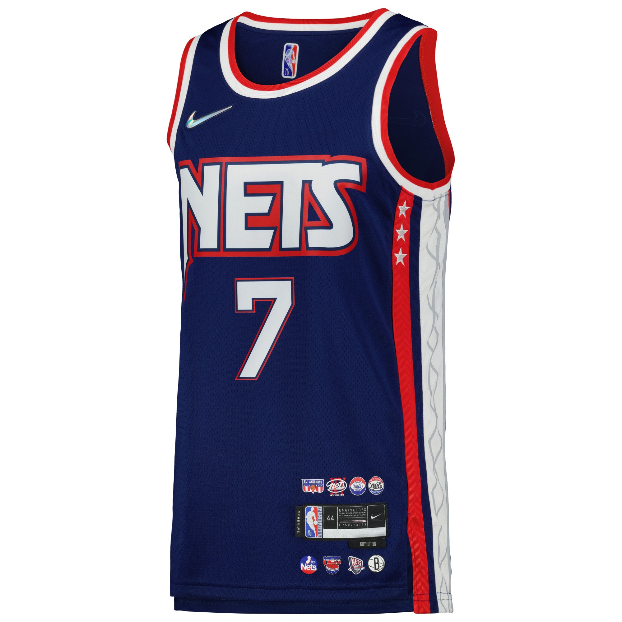 Alternative view of Kevin Durant Brooklyn Nets Swingman Player Jersey - City Edition - Blue