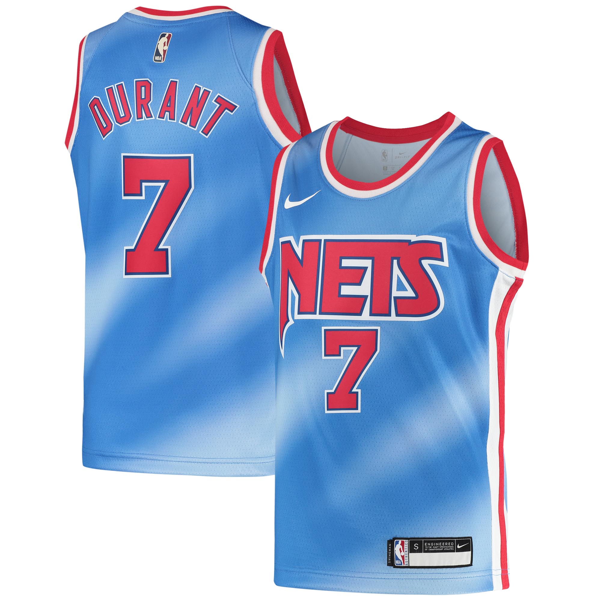 Kevin Durant Brooklyn Nets Youth 2020/21 Jersey - Classic Edition - Light Blue