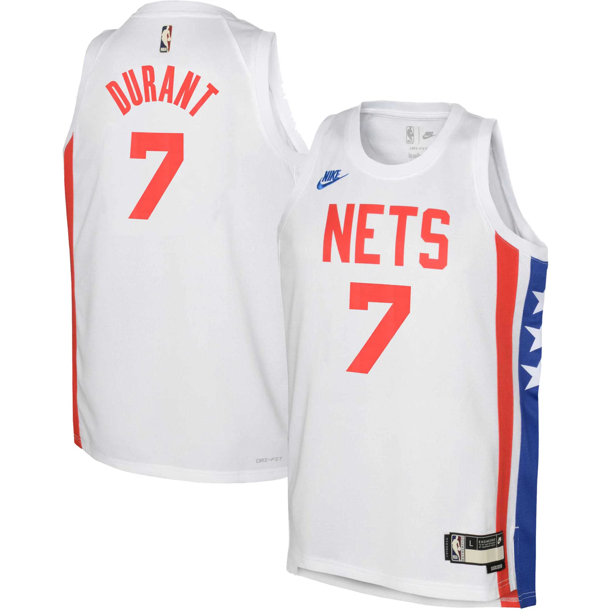 Kevin Durant Brooklyn Nets Youth 2022/23 Swingman Basketball Jersey White – Classic Edition