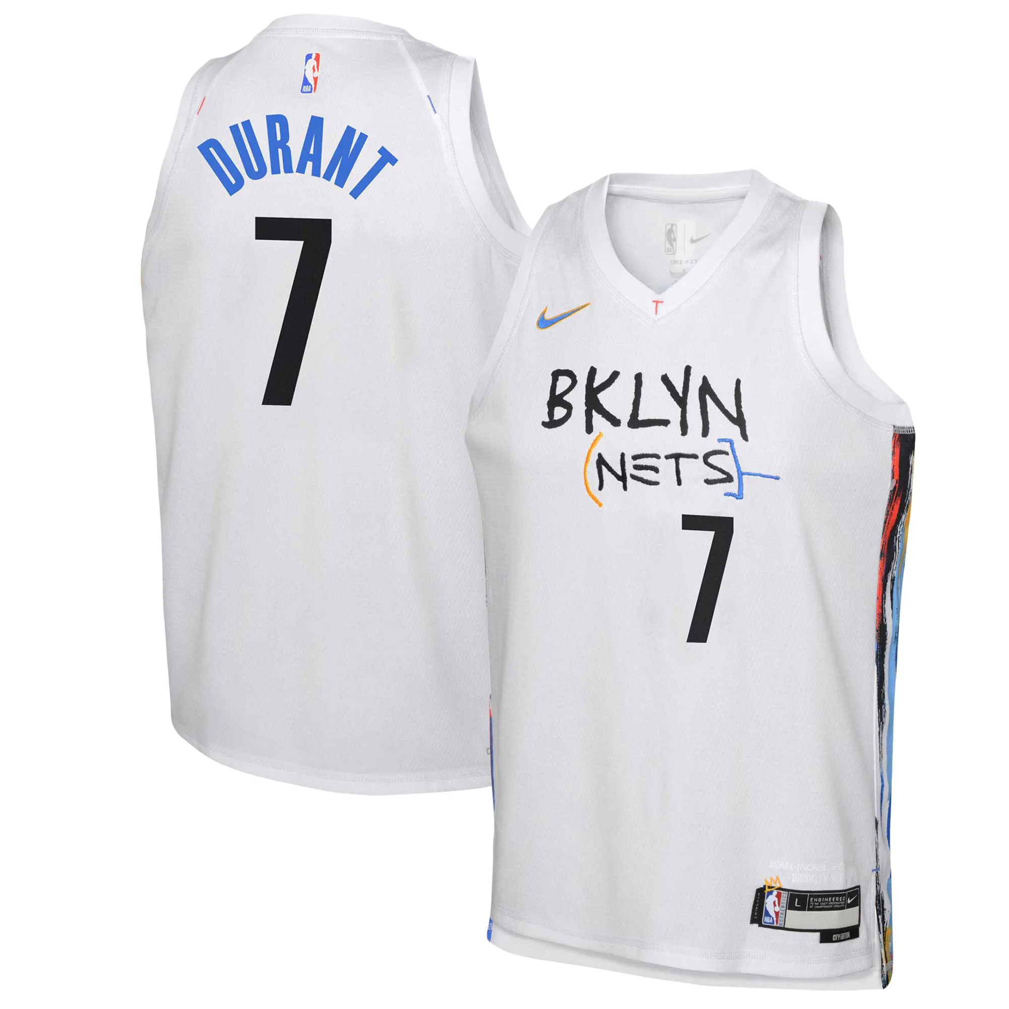 Kevin Durant Brooklyn Nets Youth 2022/23 Swingman Replica Basketball Jersey - City Edition - White
