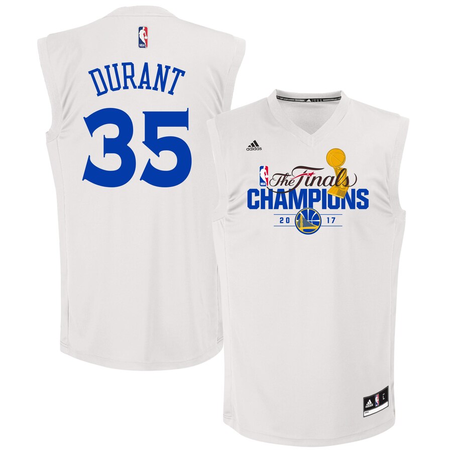 Kevin Durant Golden State Warriors Adidas 2020 Nba Finals Champions Fashion Replica Basketball Jersey - White