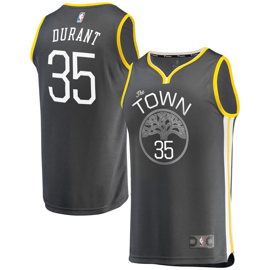 Kevin Durant Golden State Warriors Fanatics Branded Fast Break Replica Basketball Jersey Charcoal - Statement Edition