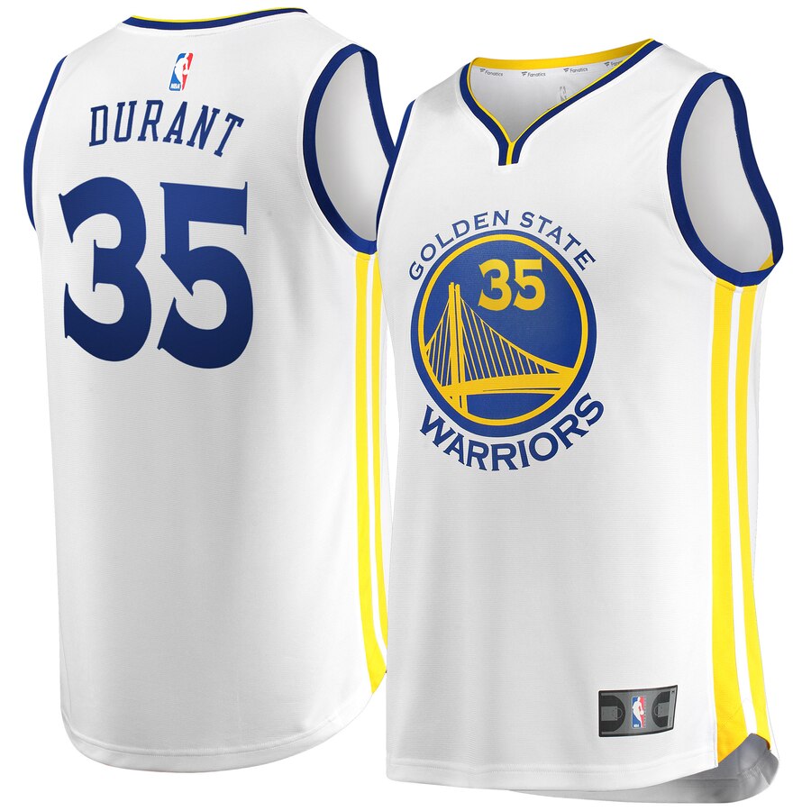 Kevin Durant Golden State Warriors Fanatics Branded Fast Break Replica Basketball Jersey White - Association Edition