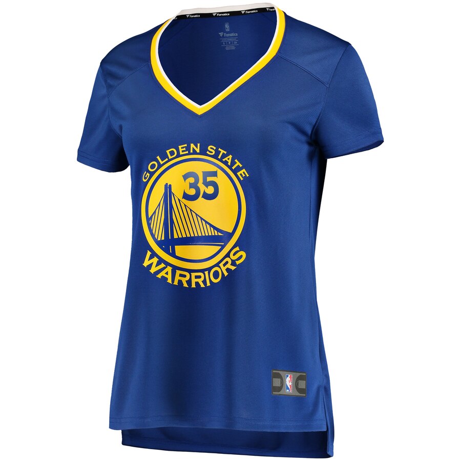 Alternative view of Kevin Durant Golden State Warriors Fanatics Branded Women's Fast Break Replica Basketball Jersey Royal - Icon Edition