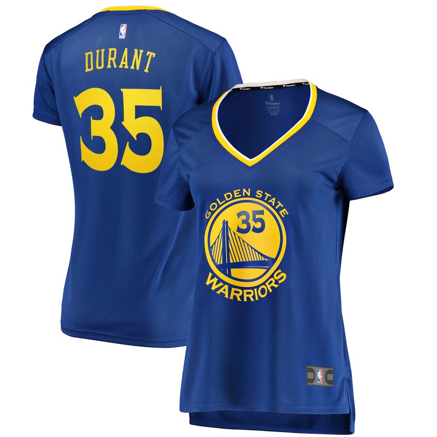 Kevin Durant Golden State Warriors Fanatics Branded Women's Fast Break Replica Basketball Jersey Royal - Icon Edition
