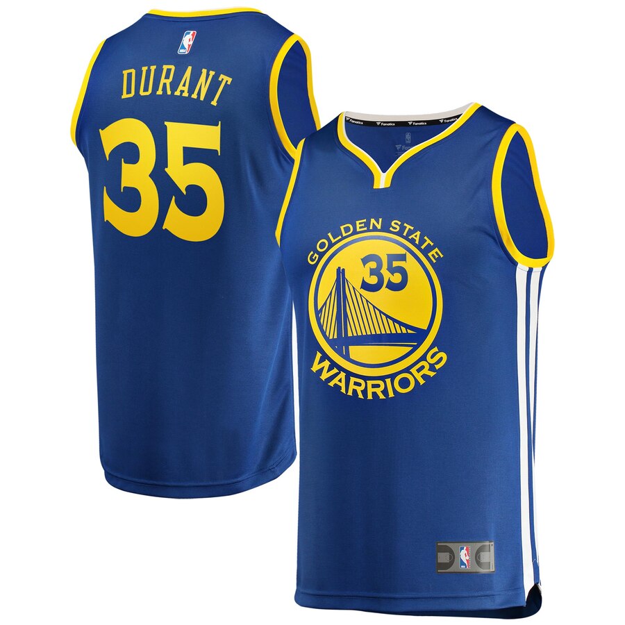 Kevin Durant Golden State Warriors Fanatics Branded Youth Fast Break Replica Basketball Jersey Royal - Icon Edition