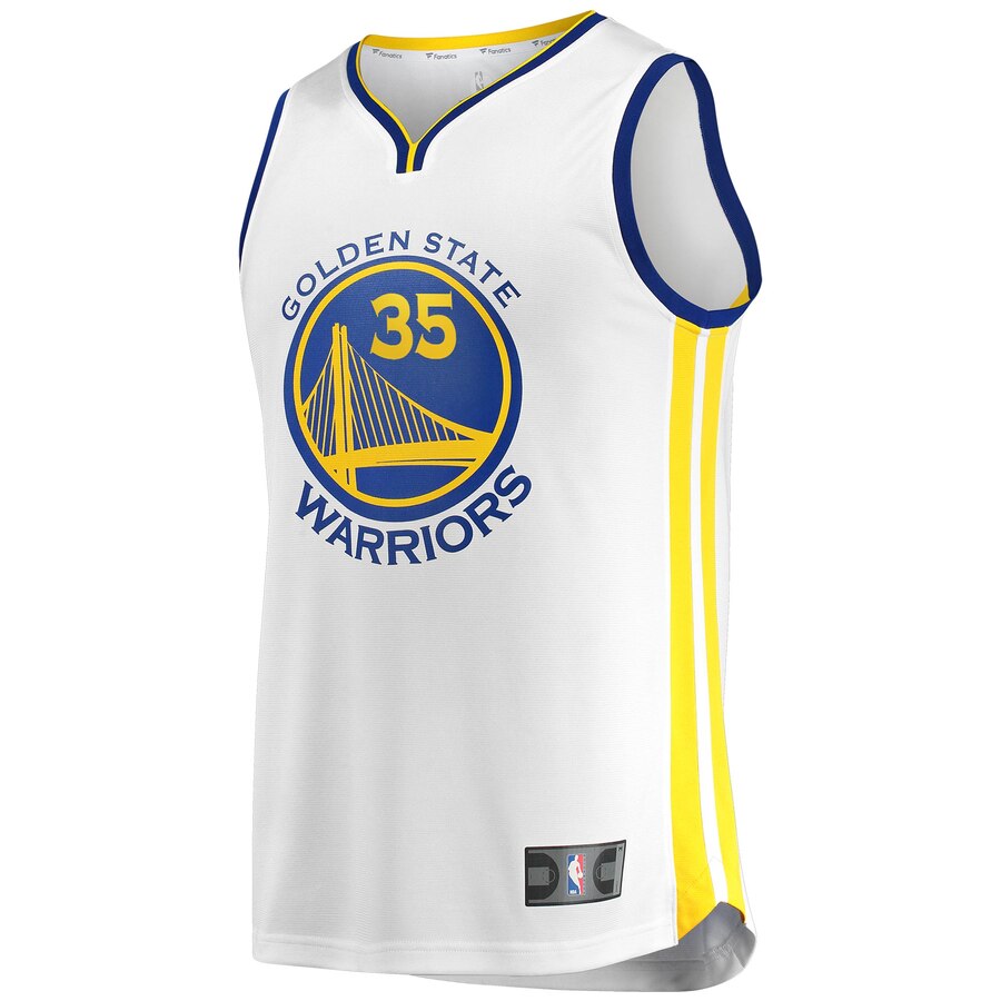 Alternative view of Kevin Durant Golden State Warriors Fanatics Branded Youth Fast Break Replica Basketball Jersey White - Association Edition