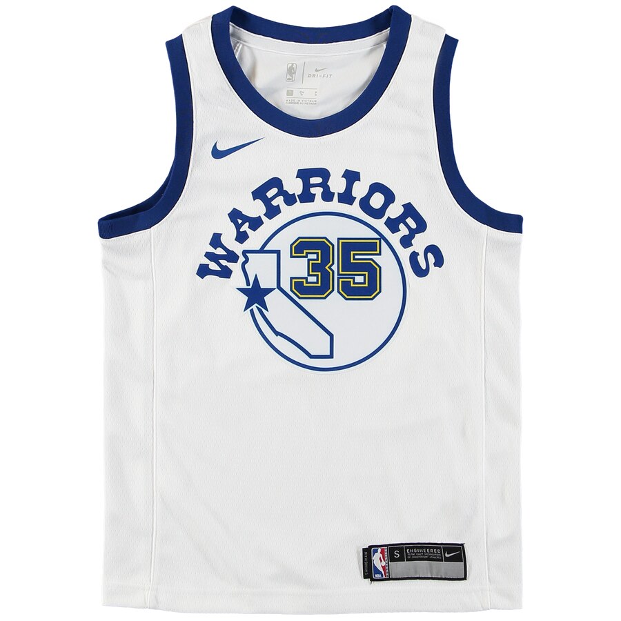Alternative view of Kevin Durant Golden State Warriors Nike Youth Hardwood Classics Swingman Basketball Jersey - White