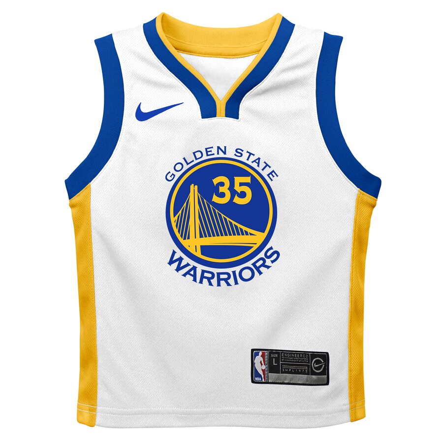 Alternative view of Kevin Durant Golden State Warriors Preschool Replica Basketball Jersey White - Association Edition