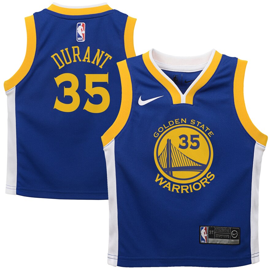 Kevin Durant Golden State Warriors Toddler Replica Basketball Jersey Royal - Icon Edition