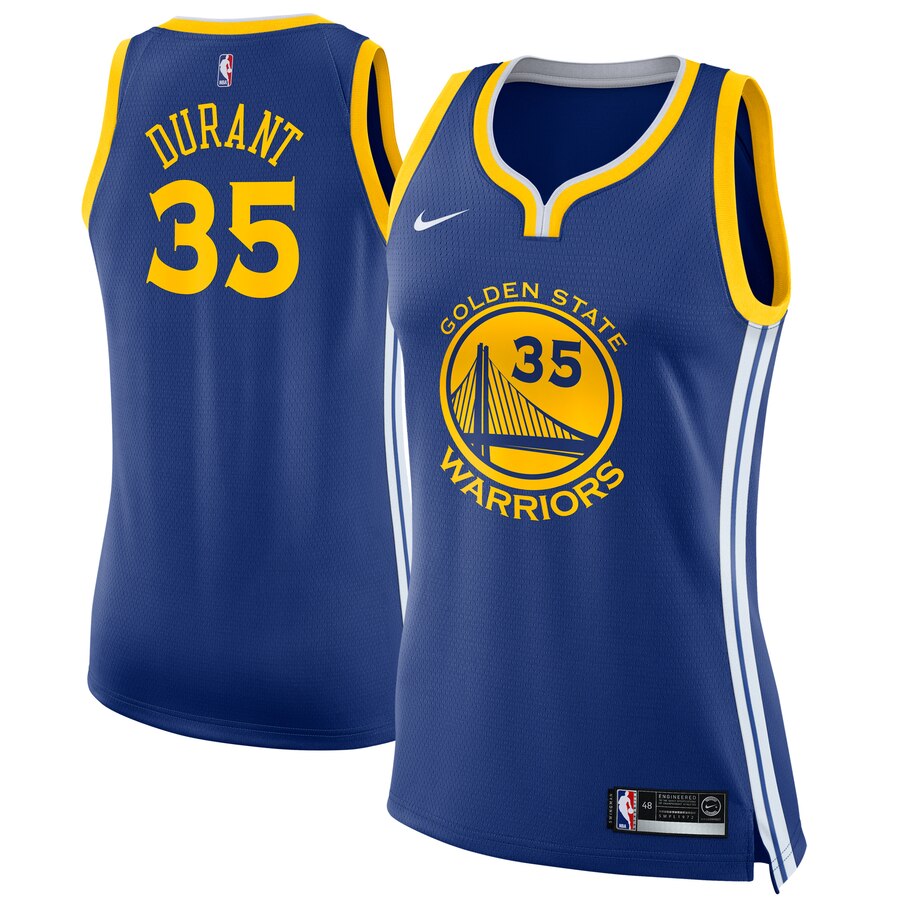 Kevin Durant Golden State Warriors Women's Swingman Basketball Jersey Royal - Icon Edition