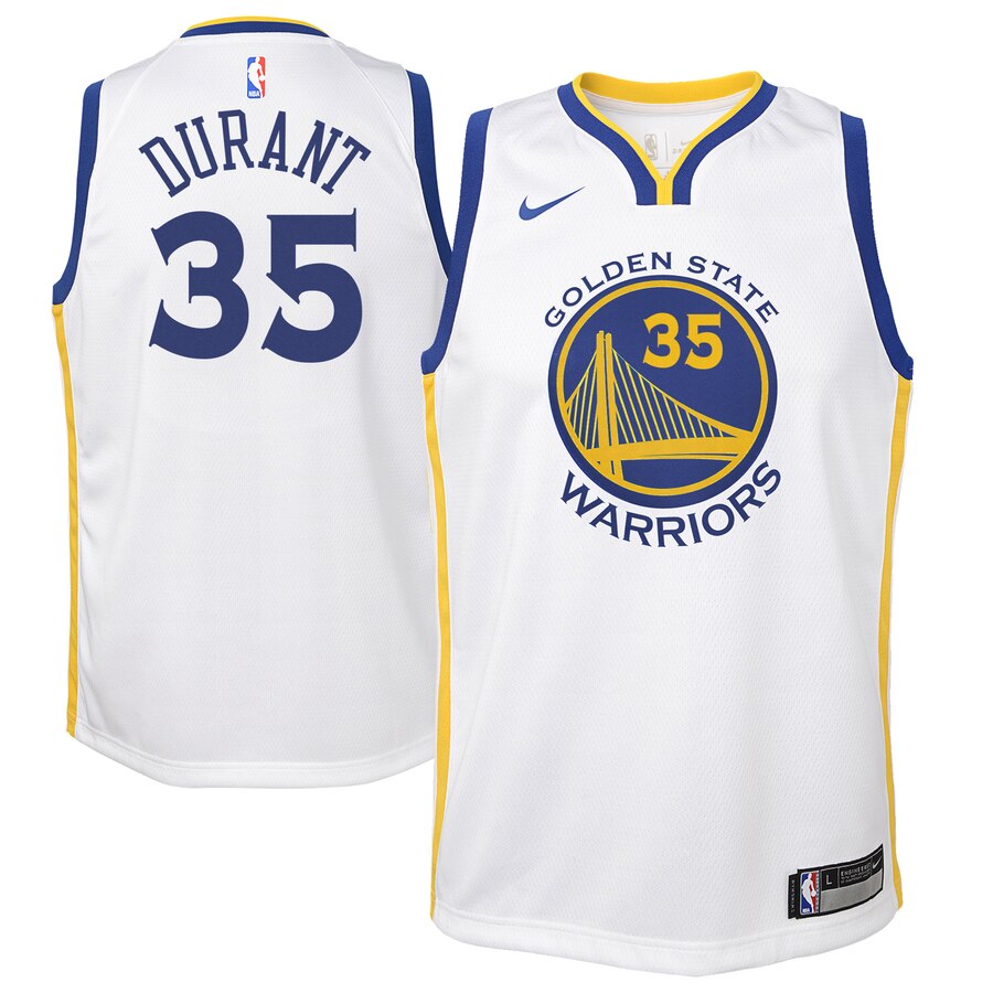 Kevin Durant Golden State Warriors Youth Swingman Basketball Jersey White - Association Edition