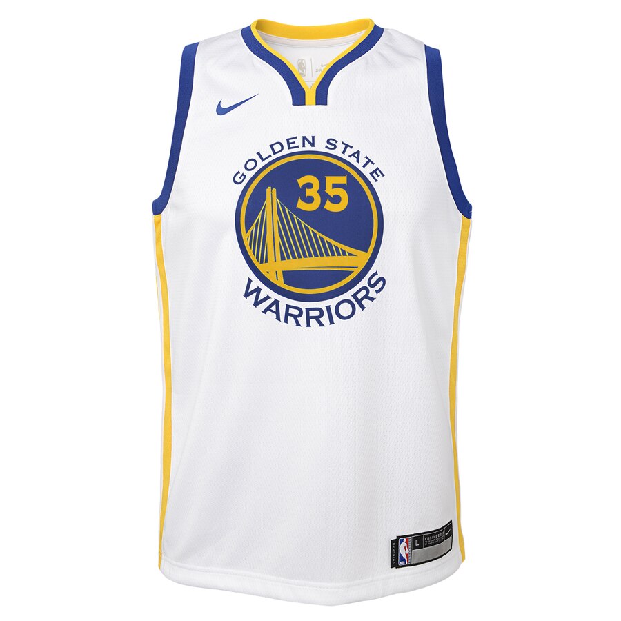 Alternative view of Kevin Durant Golden State Warriors Youth Swingman Basketball Jersey White - Association Edition