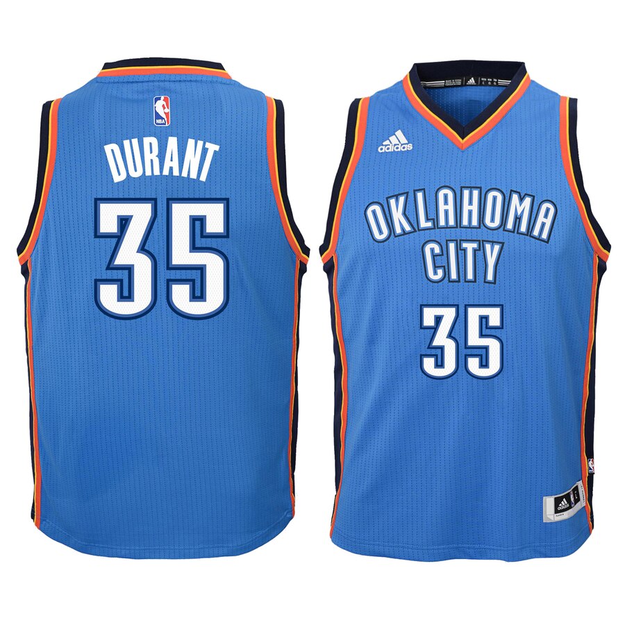 Kevin Durant Oklahoma City Thunder Youth Swingman Basketball Jersey - Blue