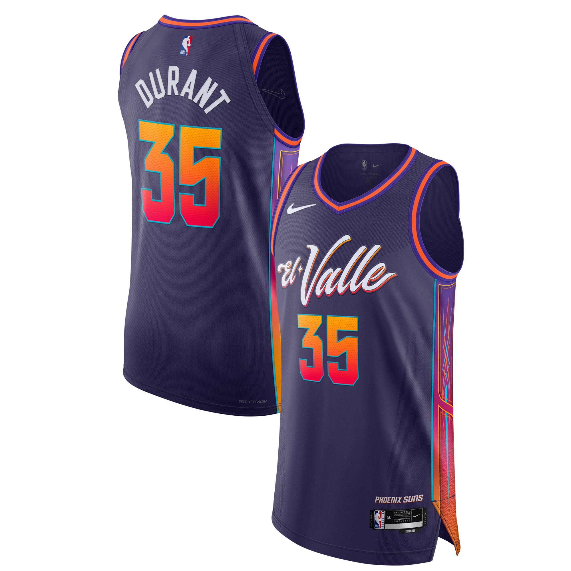 Kevin Durant Phoenix Suns Authentic Basketball Jersey - City Edition - Purple