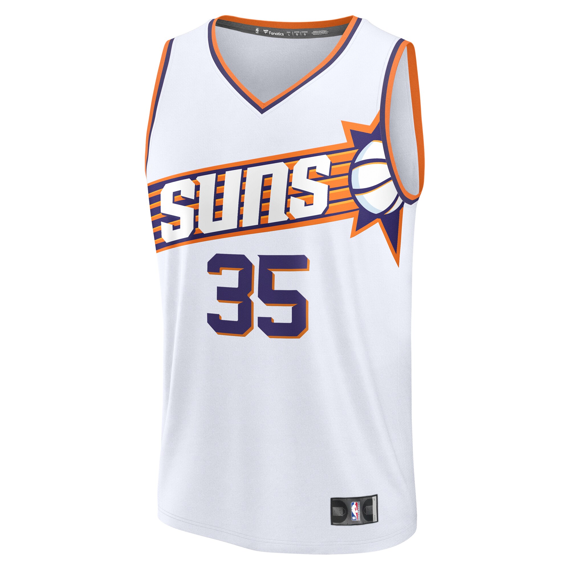 Alternative view of Kevin Durant Phoenix Suns Fanatics Fast Break Replica Player Basketball Jersey - Association Edition - White