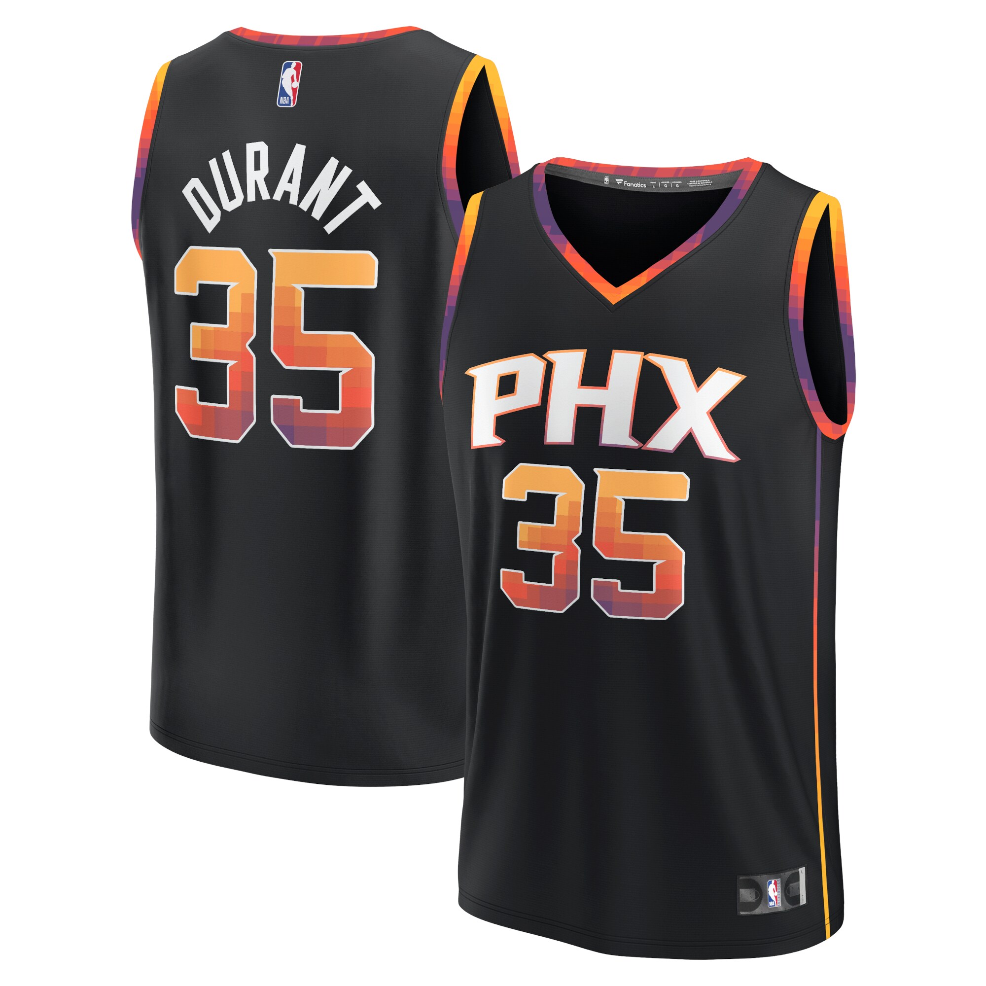 Kevin Durant Phoenix Suns Fanatics Fast Break Replica Player Basketball Jersey - Statement Edition - Black