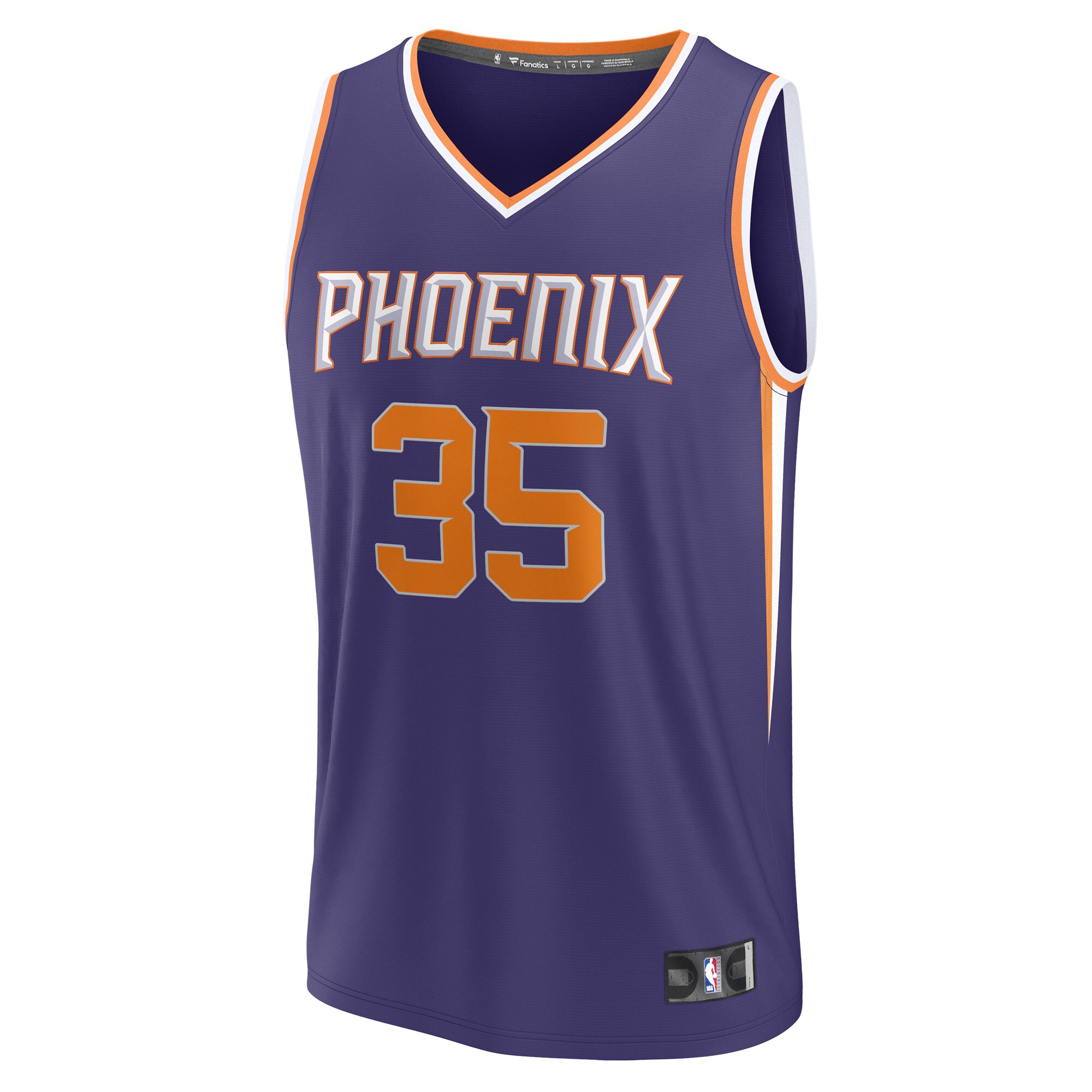 Alternative view of Kevin Durant Phoenix Suns Fanatics Fastbreak Basketball Jersey - Icon Edition - Purple