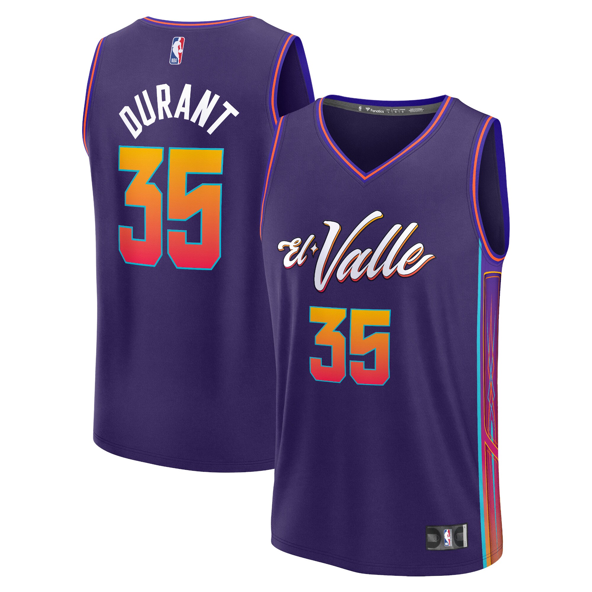 Kevin Durant Phoenix Suns Fanatics Youth Fast Break Basketball Jersey - Purple - City Edition