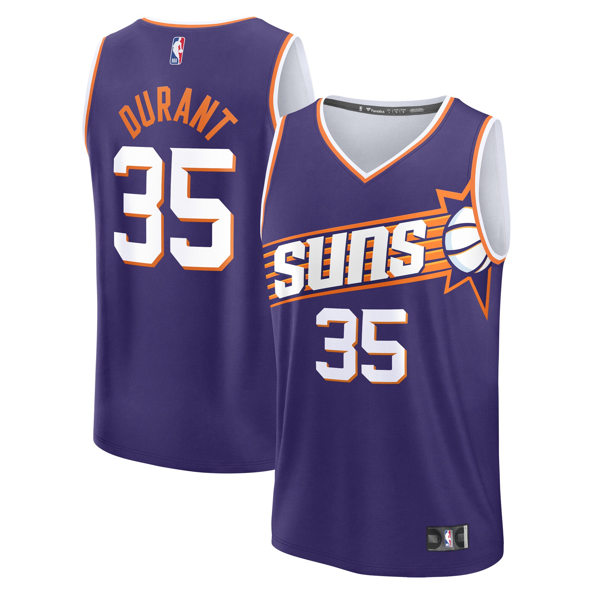 Kevin Durant Phoenix Suns Fanatics Youth Fast Break Replica Player Basketball Jersey - Icon Edition - Purple