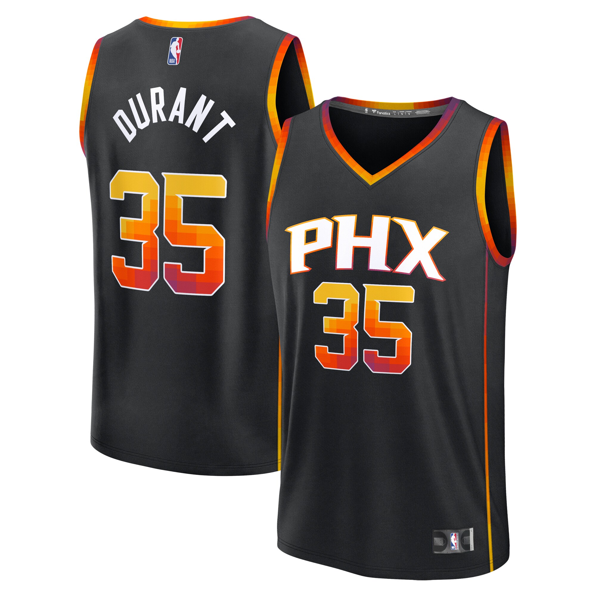 Kevin Durant Phoenix Suns Fanatics Youth Fast Break Replica Player Basketball Jersey - Statement Edition - Black