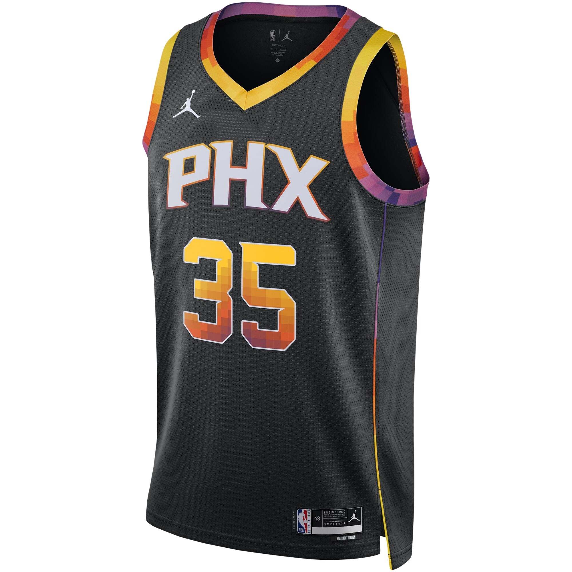 Alternative view of Kevin Durant Phoenix Suns Jordan Brand Unisex Swingman Basketball Jersey - Statement Edition - Black