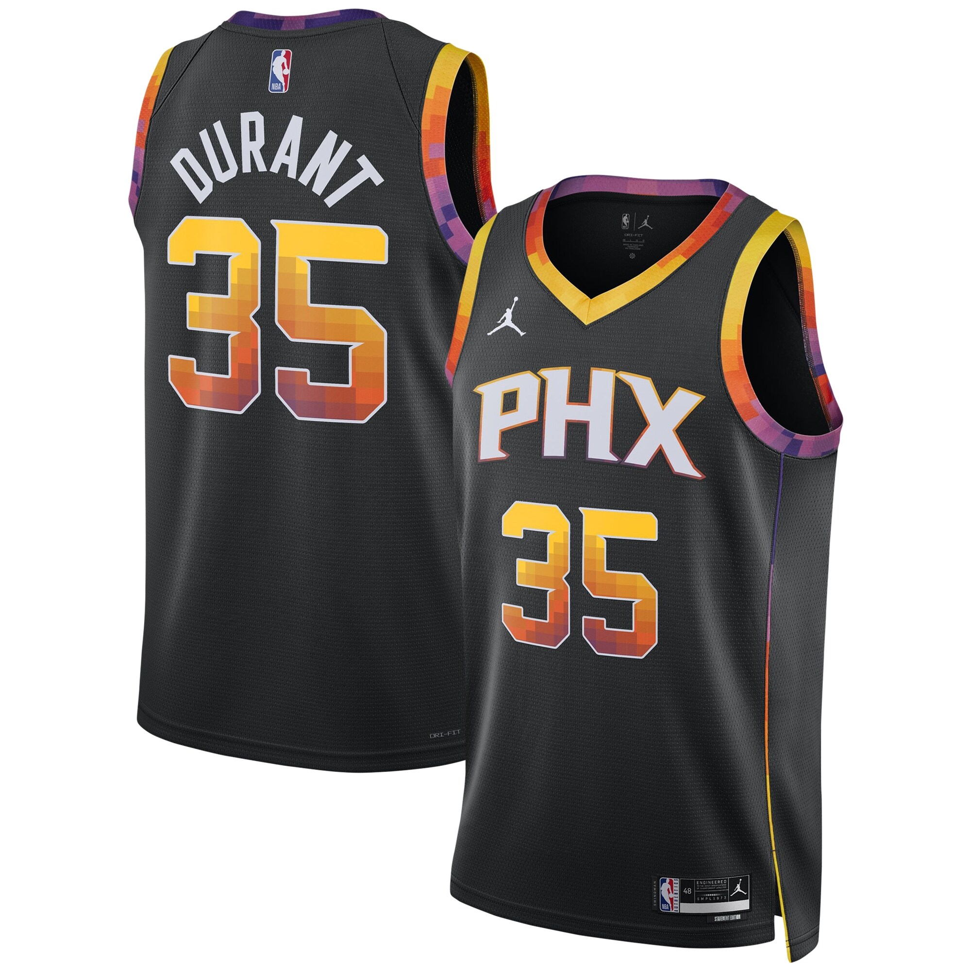Kevin Durant Phoenix Suns Jordan Brand Unisex Swingman Basketball Jersey - Statement Edition - Black