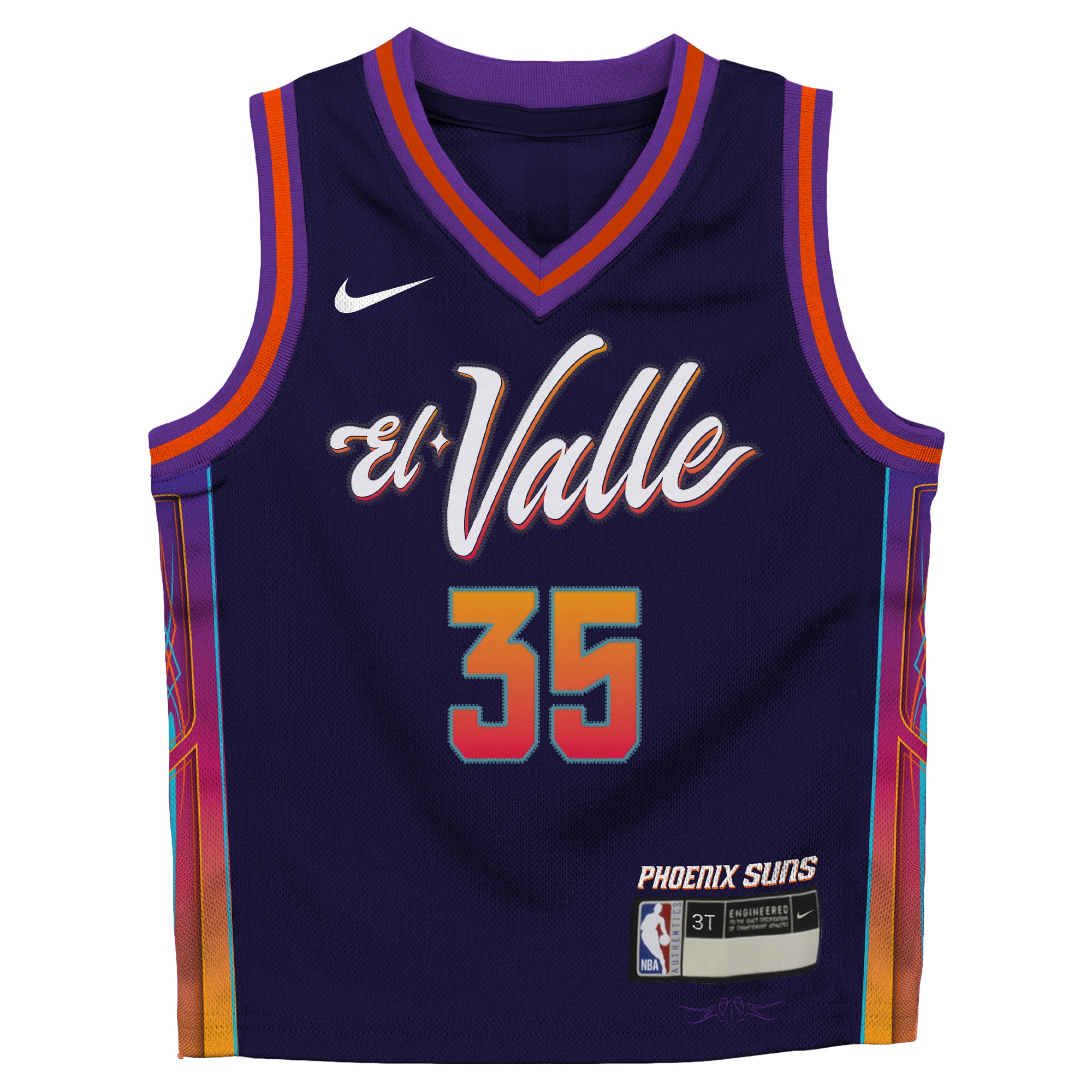 Alternative view of Kevin Durant Phoenix Suns Toddler 2023/24 Swingman Replica Basketball Jersey - City Edition - Purple