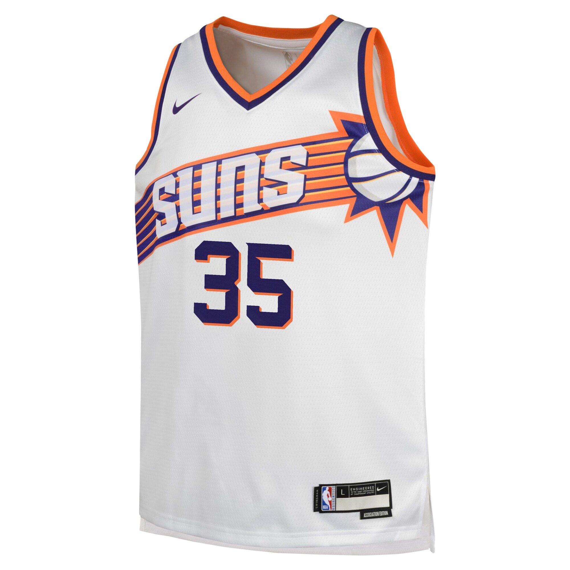Alternative view of Kevin Durant Phoenix Suns Youth Swingman Basketball Jersey - Association Edition - White