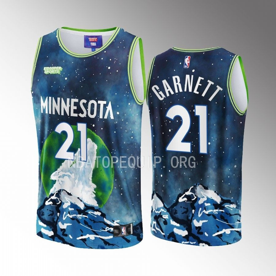 Kevin Garnett 21 Minnesota Timberwolves NBA & KidSuper Studios Unisex Hometown Basketball Jersey - JS368 