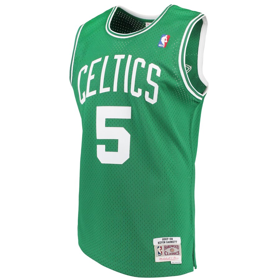 Alternative view of Kevin Garnett Boston Celtics Mitchell & Ness 2007-08 Hardwood Classics Swingman Basketball Jersey - Kelly Green