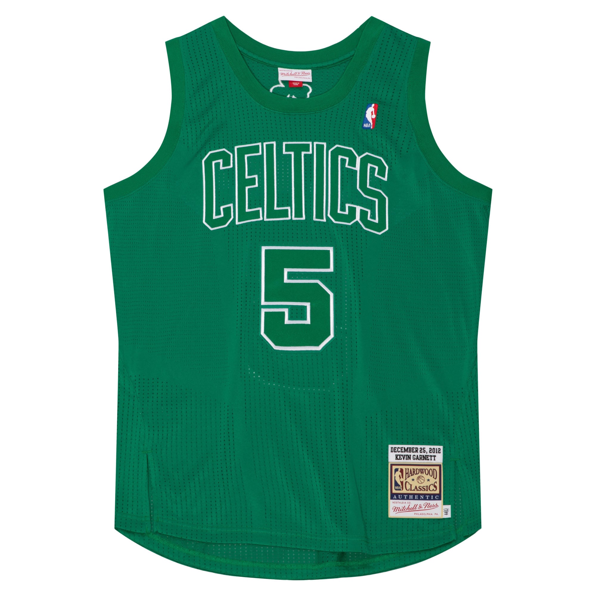 Alternative view of Kevin Garnett Boston Celtics Mitchell & Ness 2012 Authentic Player Basketball Jersey - Kelly Green