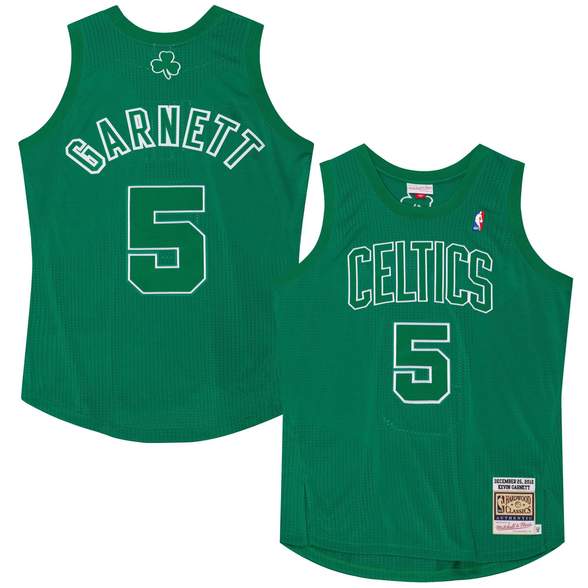Alternative view of Kevin Garnett Boston Celtics Mitchell & Ness 2012 Authentic Player Basketball Jersey - Kelly Green