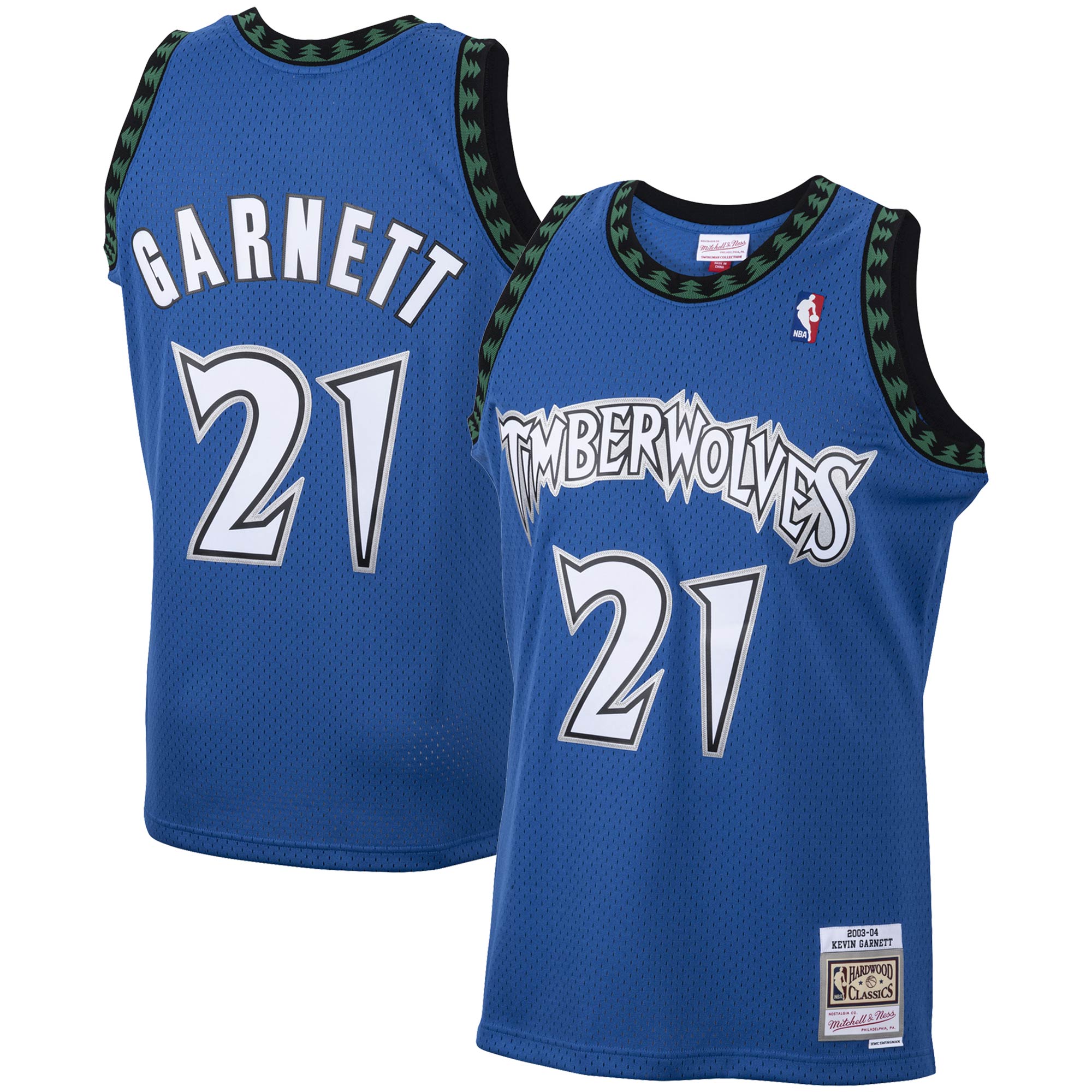 Kevin Garnett Minnesota Timberwolves Mitchell & Ness 2001/02 Hardwood Classics Swingman Basketball Jersey - Blue
