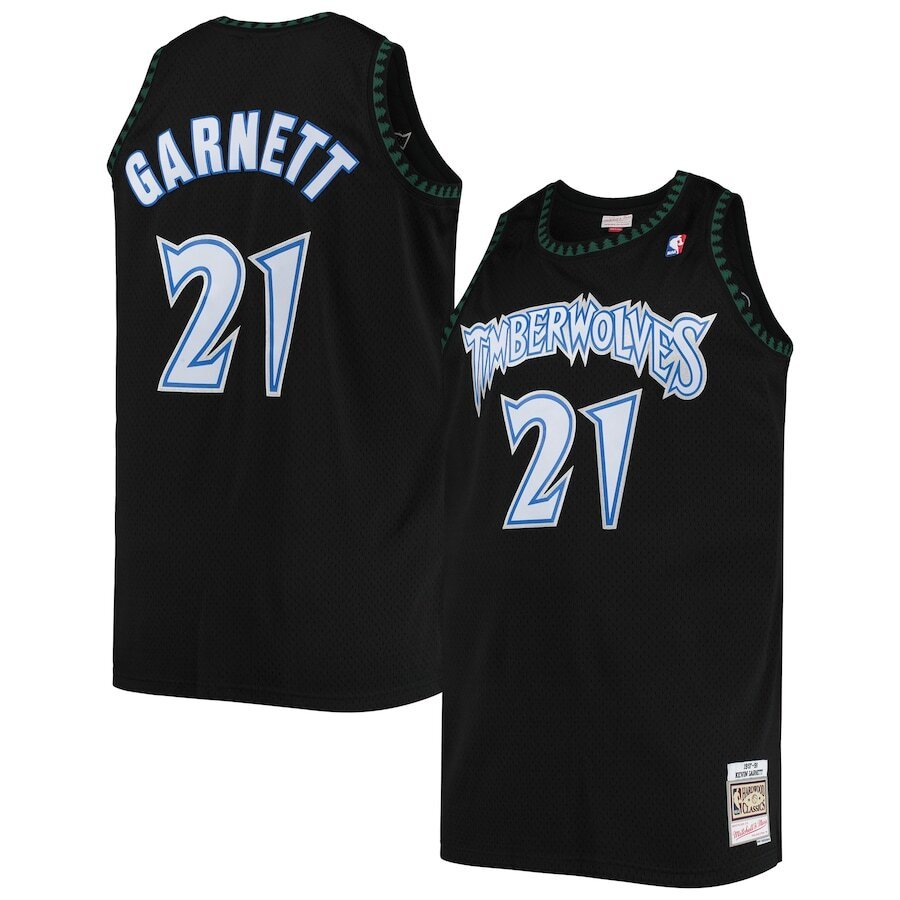 Kevin Garnett Minnesota Timberwolves Mitchell & Ness Big & Tall Hardwood Classics Basketball Jersey - Black