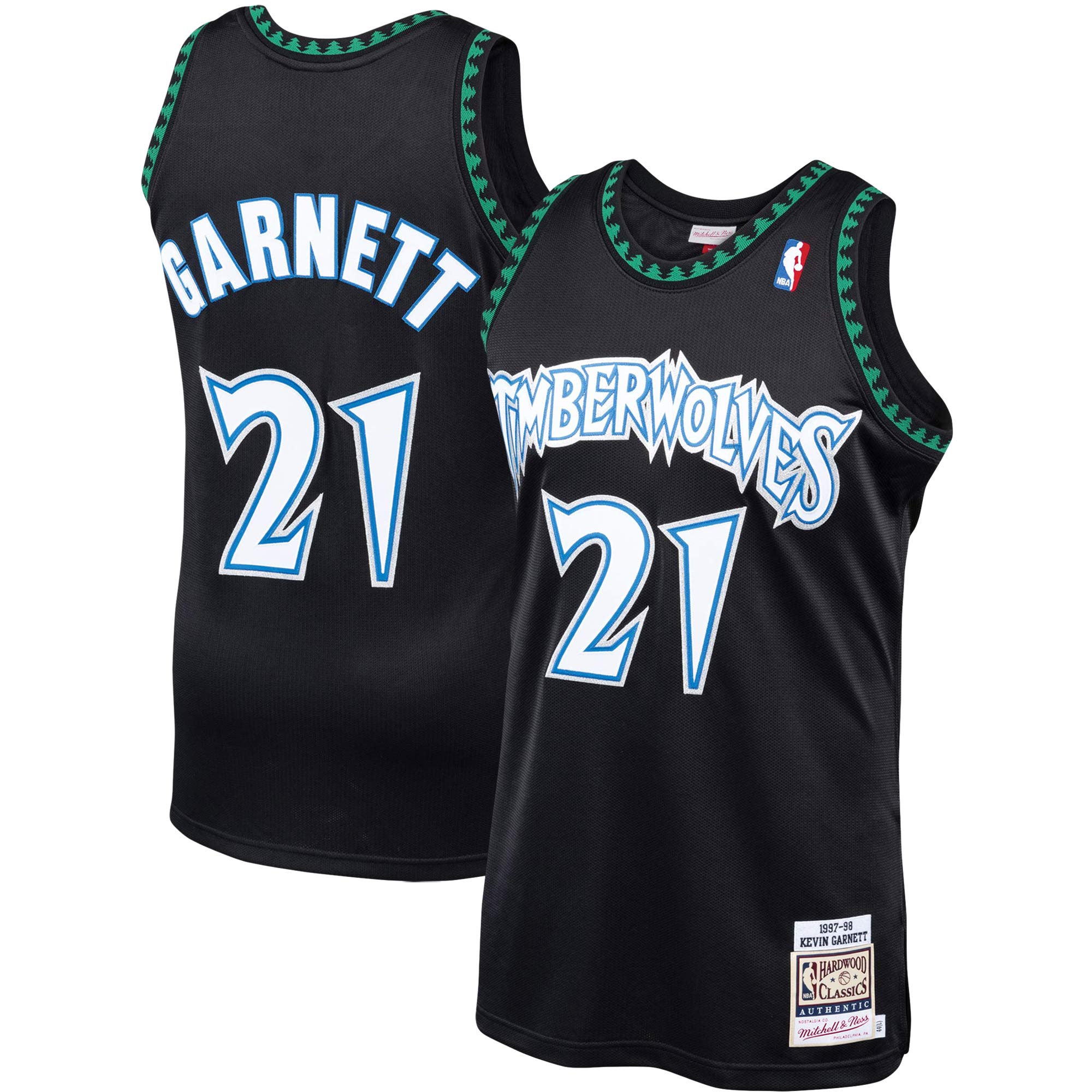 Alternative view of Kevin Garnett Minnesota Timberwolves Mitchell & Ness Hardwood Classics 1997-98 Authentic Basketball Jersey - Black