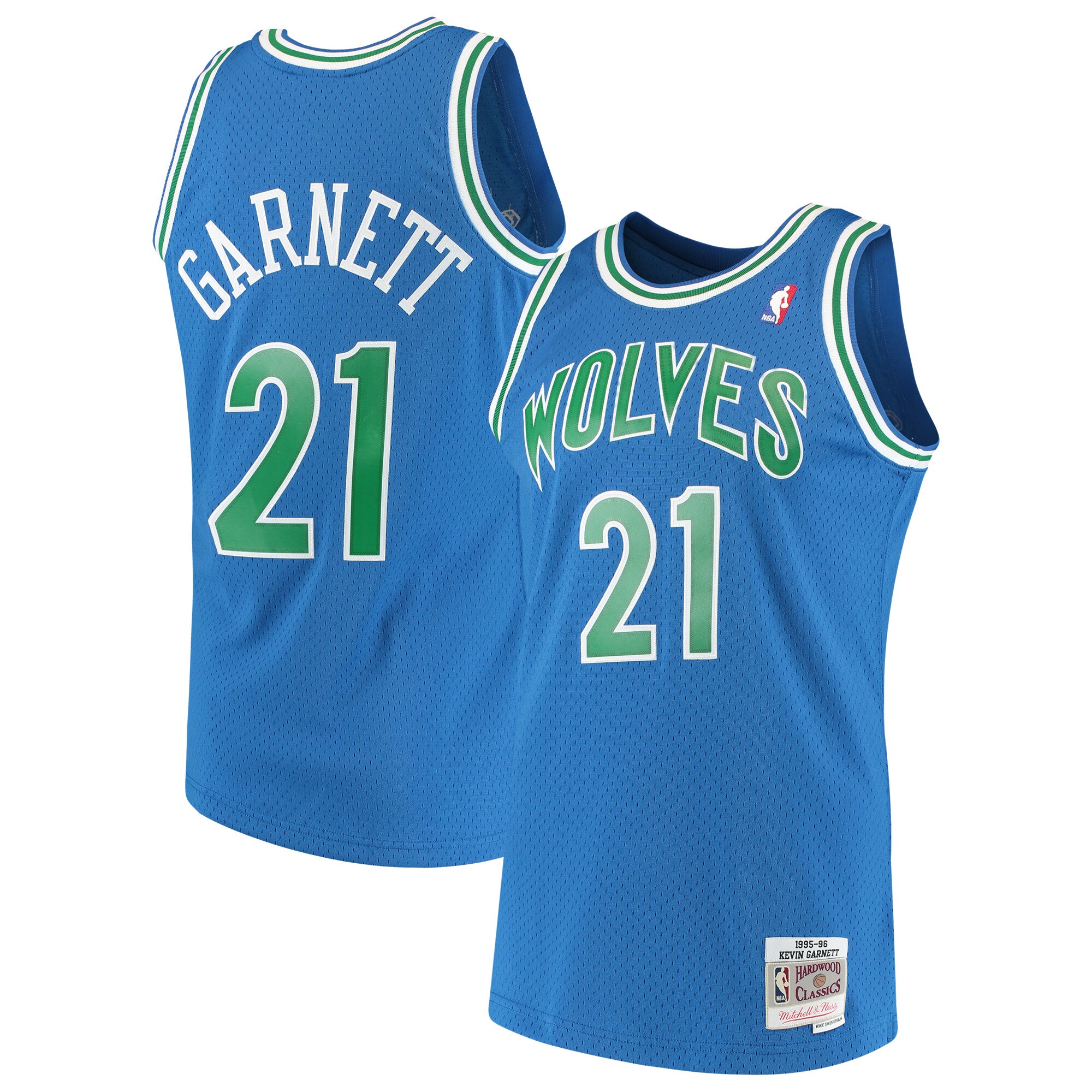 Alternative view of Kevin Garnett Minnesota Timberwolves Mitchell & Ness 1995-96 Hardwood Classics Swingman Basketball Jersey – Blue – Jsfangear Basketball Jersey Store
