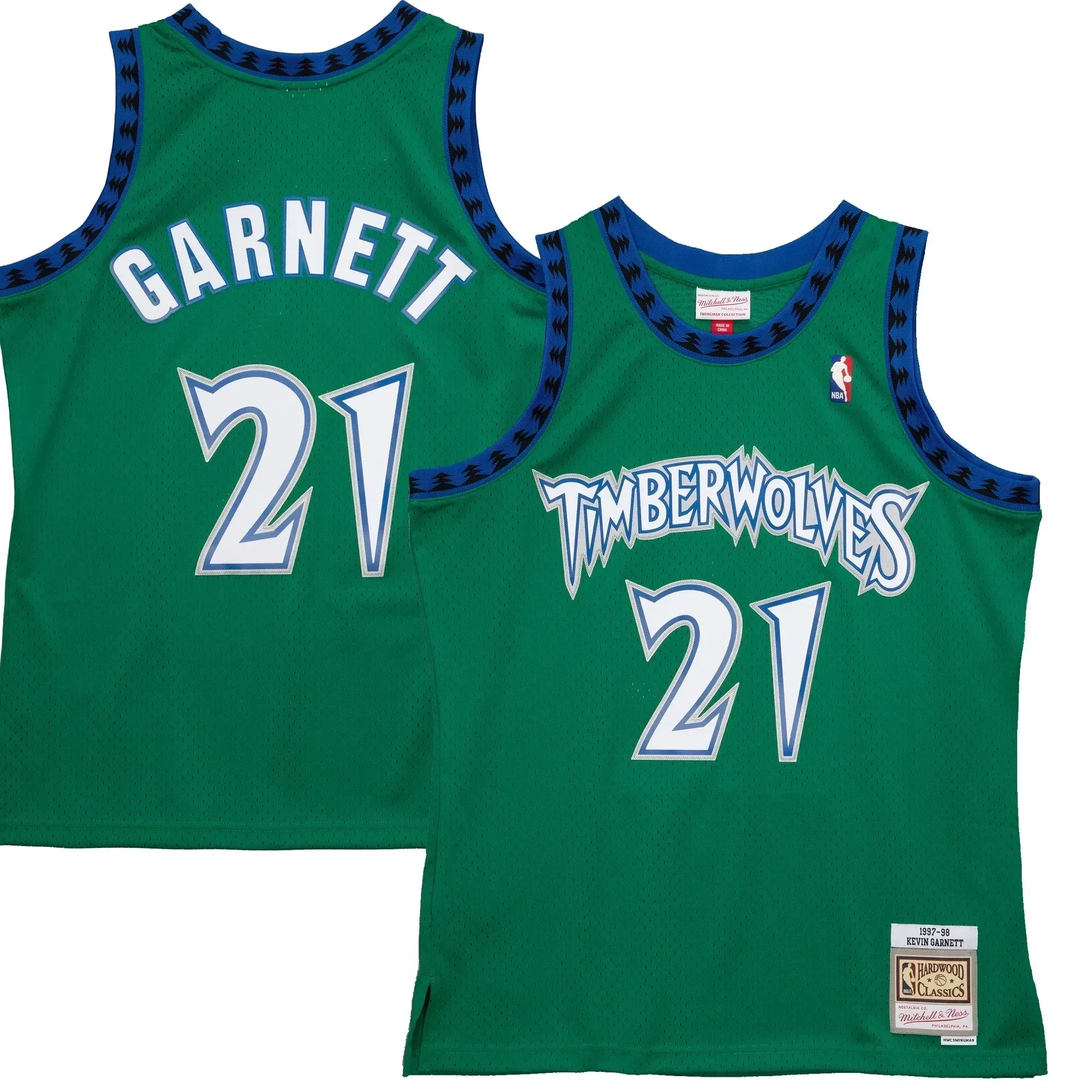 Kevin Garnett Minnesota Timberwolves Mitchell & Ness 1997-98 Hardwood Classics Reload 2.0 Swingman Basketball Jersey - Green - JS552 