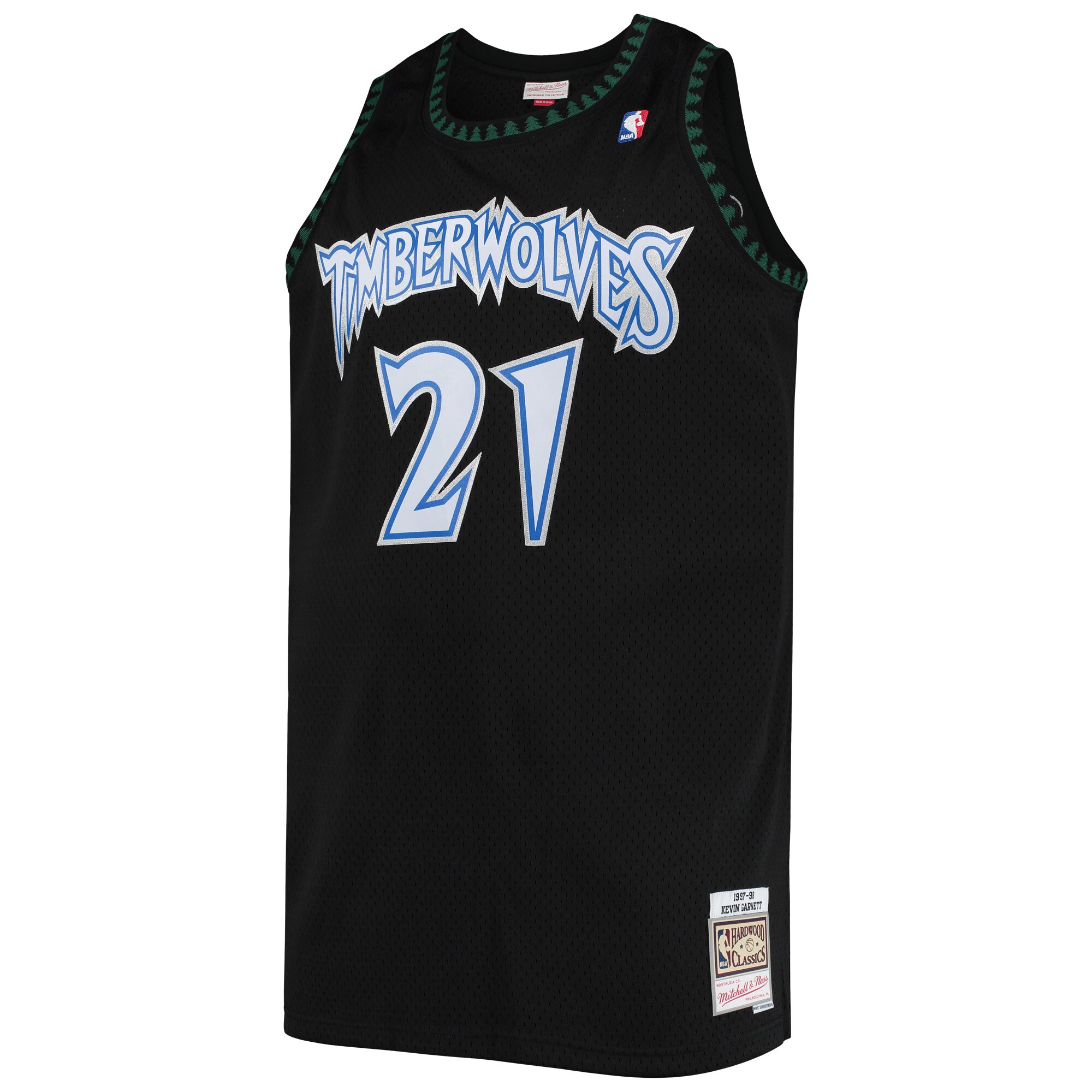 Alternative view of Kevin Garnett Minnesota Timberwolves Mitchell & Ness 1997/98 Big & Tall Hardwood Classics Swingman Basketball Jersey - Black