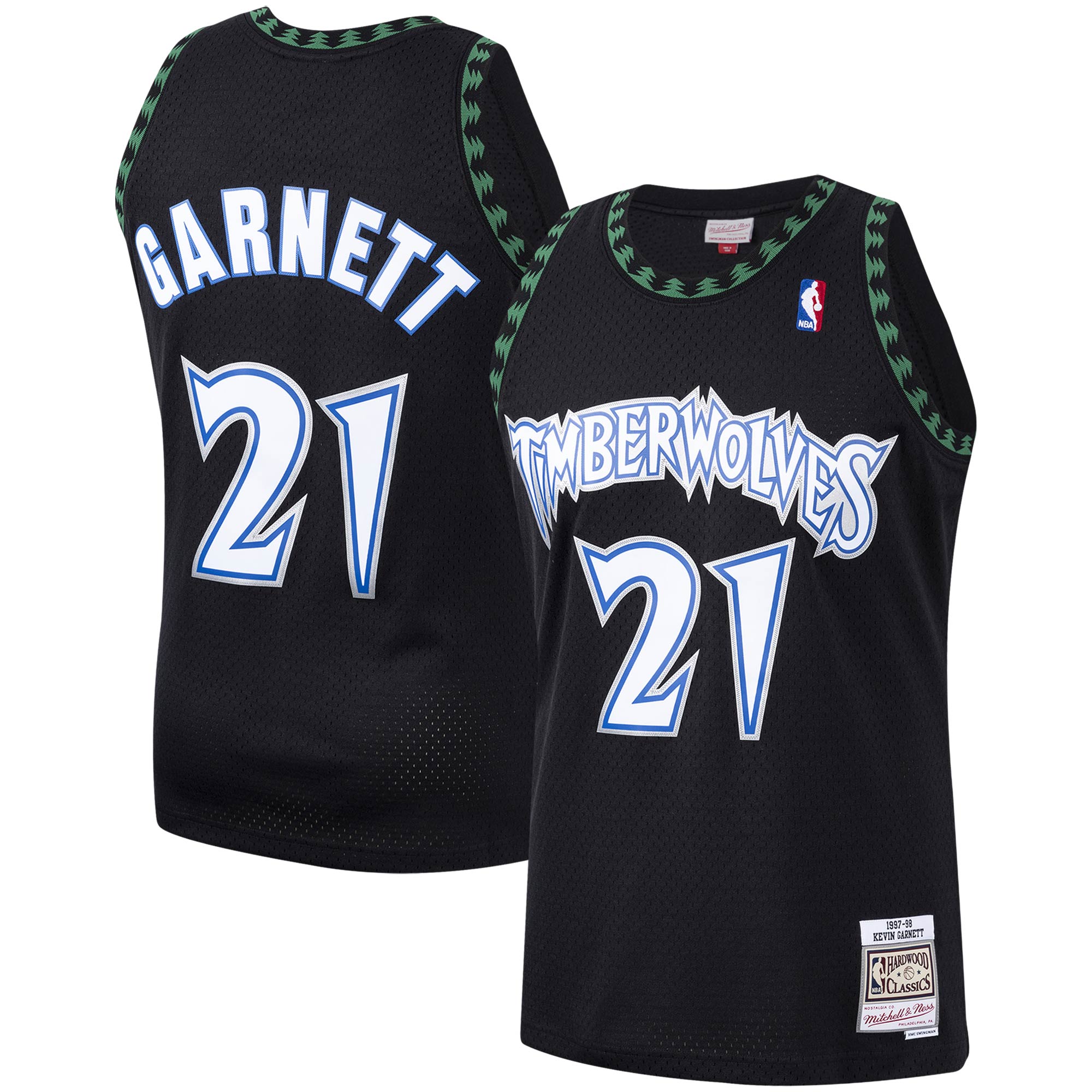 Alternative view of Kevin Garnett Minnesota Timberwolves Mitchell & Ness 1997/98 Hardwood Classics Swingman Player Basketball Jersey - Black
