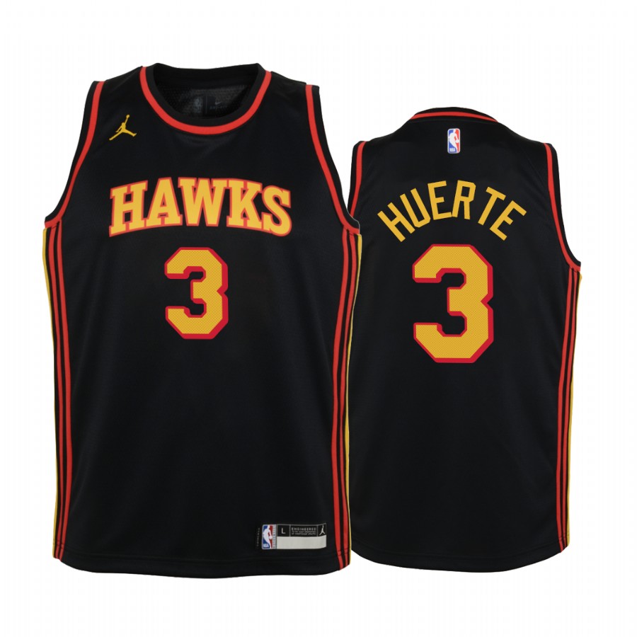 Kevin Huerter Atlanta Hawks Youth Black Statement Basketball Jersey Jumpman
