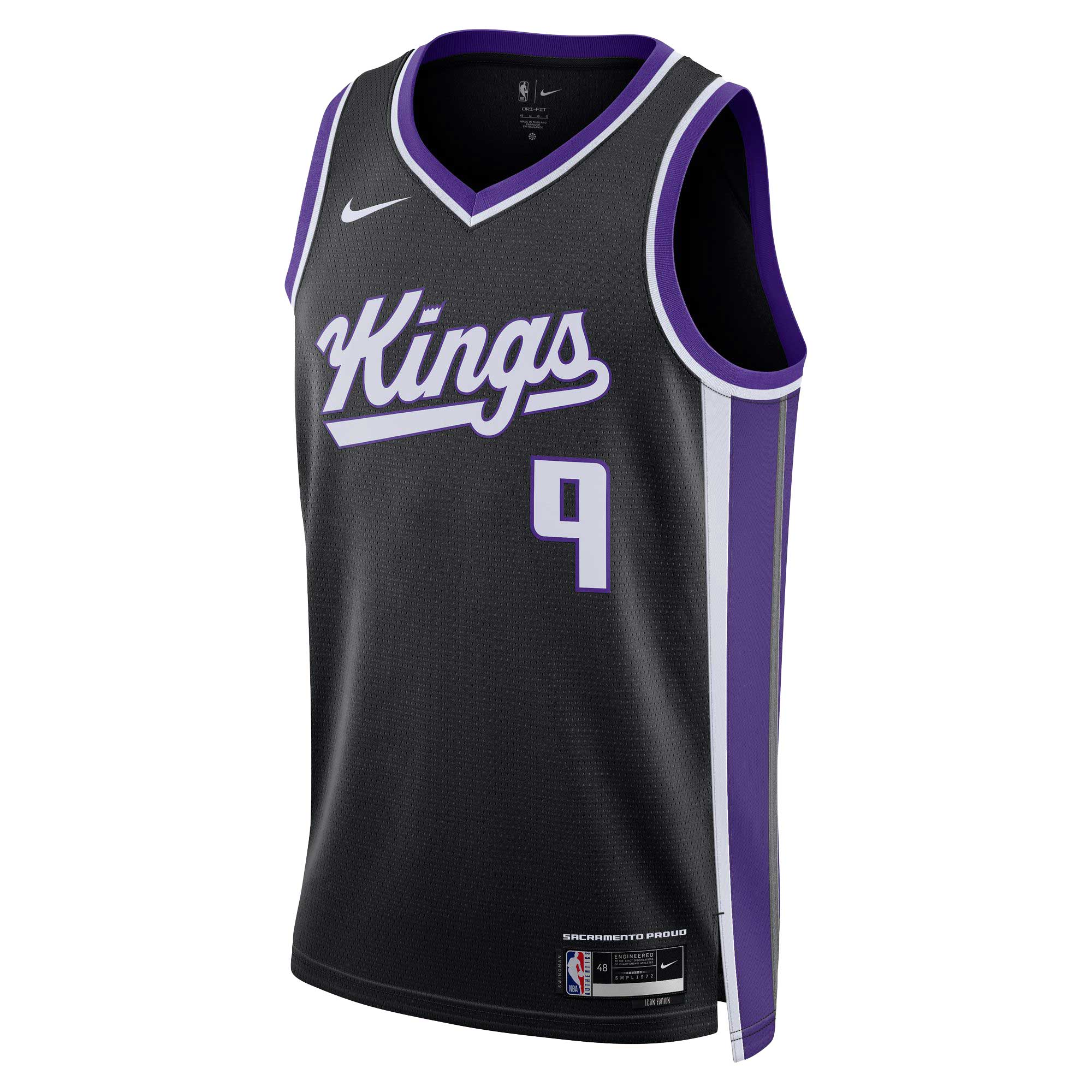Alternative view of Kevin Huerter Sacramento Kings Unisex Swingman Basketball Jersey - Icon Edition - Black