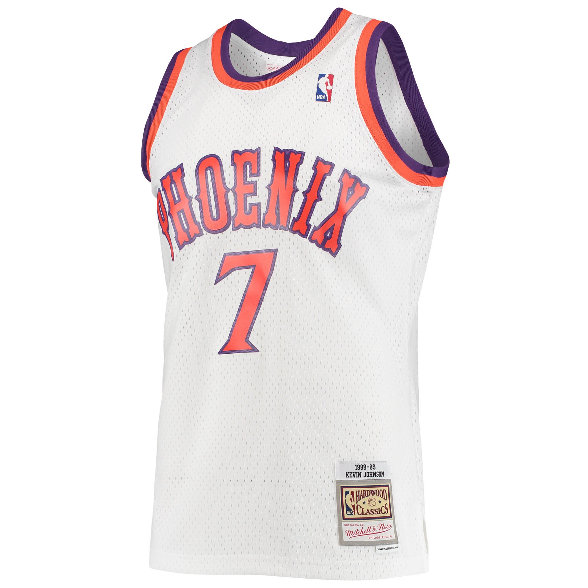 Alternative view of Kevin Johnson Phoenix Suns Mitchell & Ness 1988/89 Hardwood Classics Swingman Basketball Jersey - White