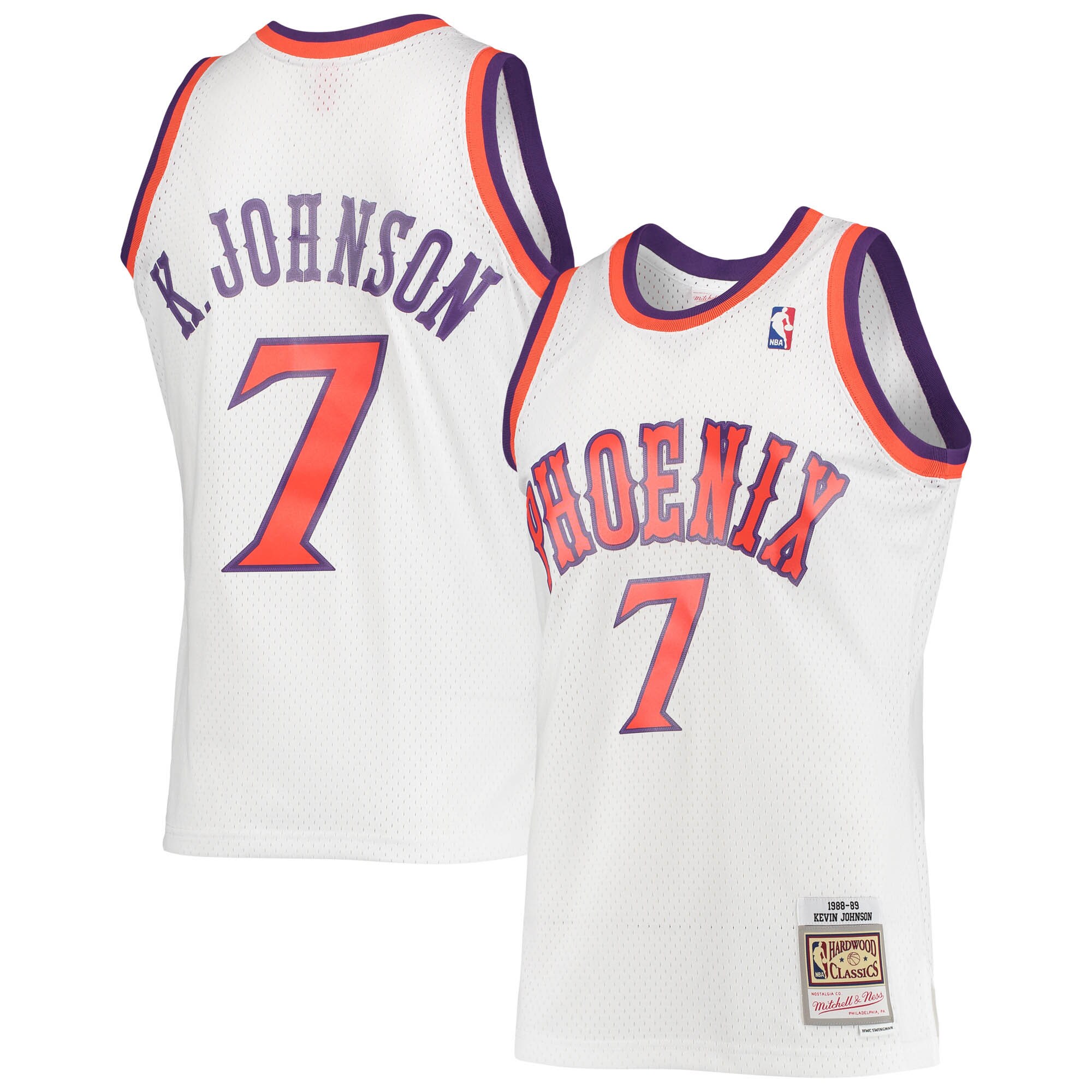 Alternative view of Kevin Johnson Phoenix Suns Mitchell & Ness 1989-90 Hardwood Classics Swingman Basketball Jersey - White