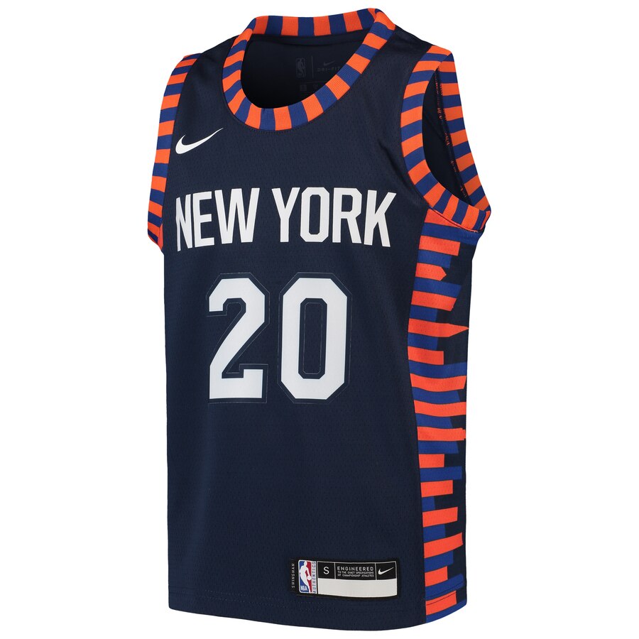Alternative view of Kevin Knox Ii New York Knicks Youth Swingman Basketball Jersey Navy - City Edition