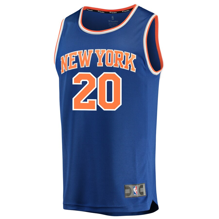 Alternative view of Kevin Knox New York Knicks Fanatics Branded 2020 Nba Draft First Round Pick Fast Break Replica Basketball Jersey Blue - Icon Edition